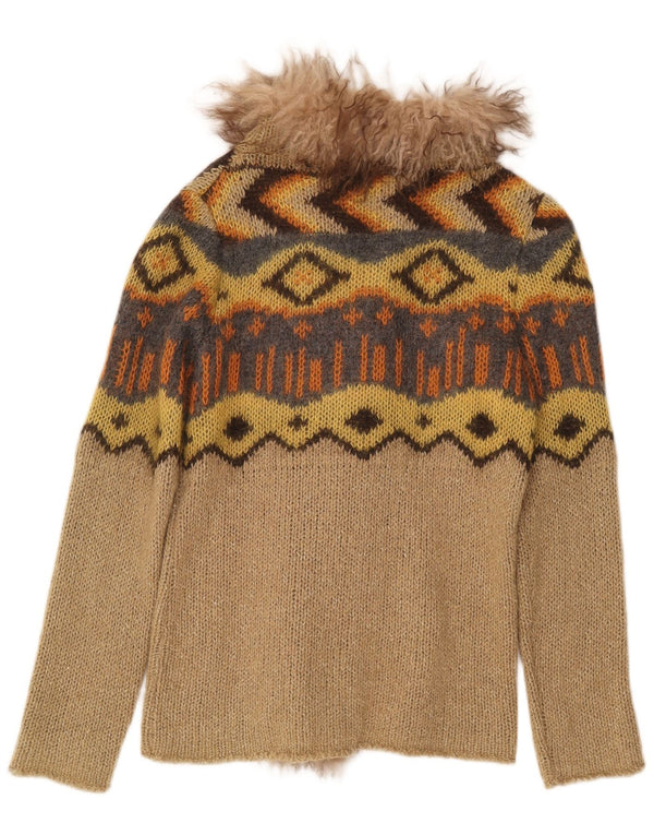 Penny Black Γυναικείο Ανοιχτό Ζακέτα UK 12 Medium Beige Geometric