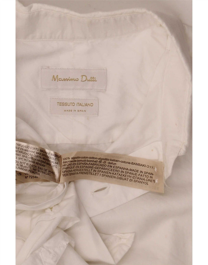 Ανδρικό πουκάμισο Massimo Dutti, μεσαίο λευκό βαμβακερό