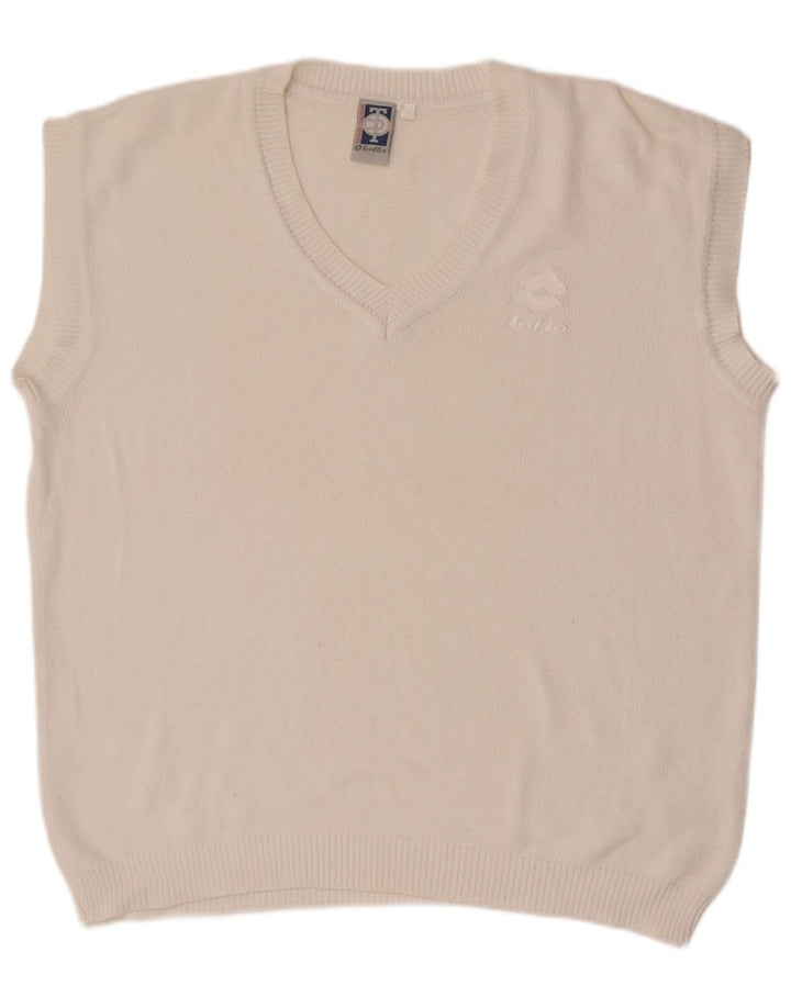 Lotto Ανδρικό γιλέκο Tank Top Μεγάλο λευκό βαμβακερό
