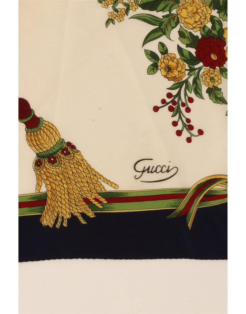 GUCCI Womens Square Scarf One Size Multicoloured Floral Silk Vintage Gucci and Second-Hand Gucci from Messina Hembry 