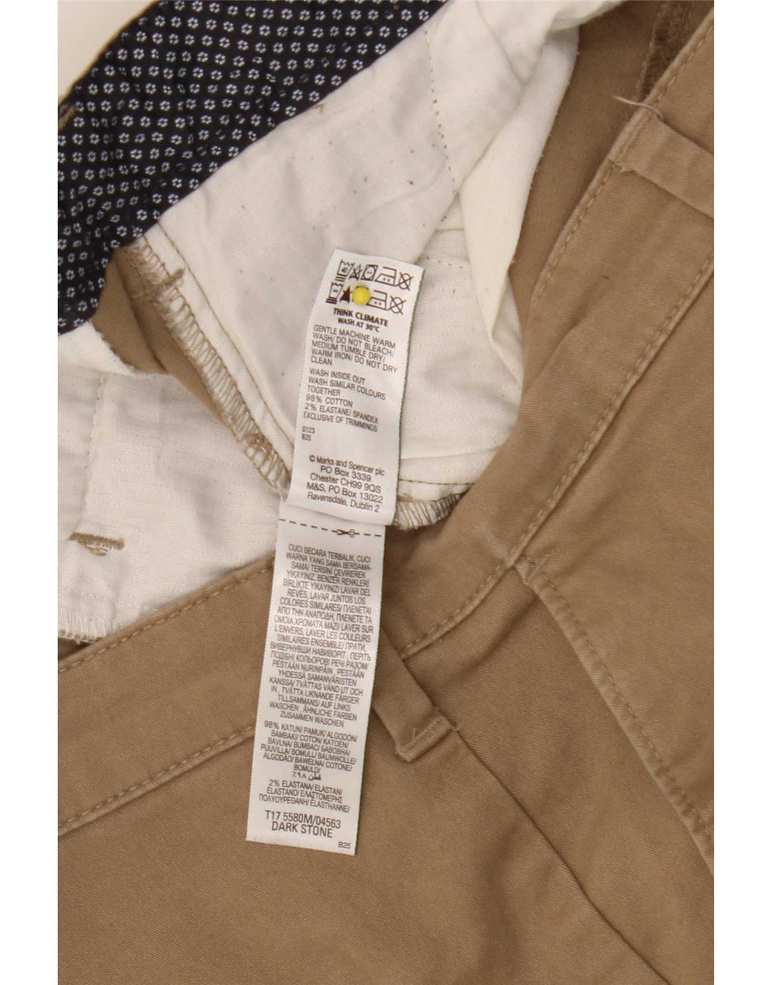 Ανδρικό σορτς Chino Marks & Spencer W34 μεγάλο μπεζ βαμβακερό