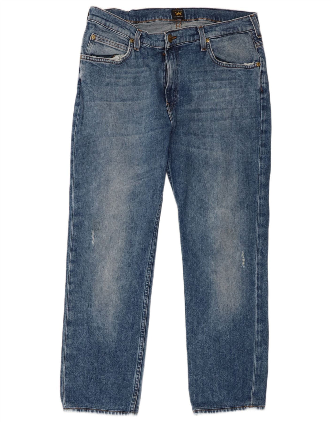 Lee Mens Rider Straight Jeans W34 L26 Blue Cotton