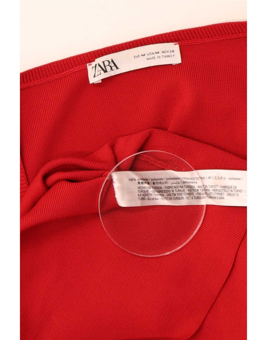 Zara Γυναικείο μακρυμάνικο φόρεμα A-Line UK 14 Μεσαίο κόκκινο πολυεστέρα