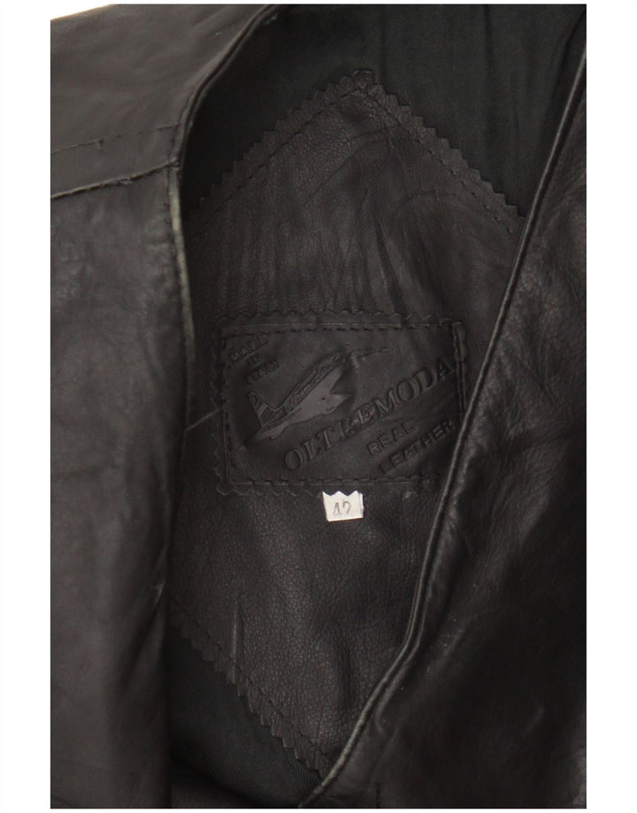 Oltremoda Γυναικείο Δερμάτινο Gilet IT 42 Medium Black Leather