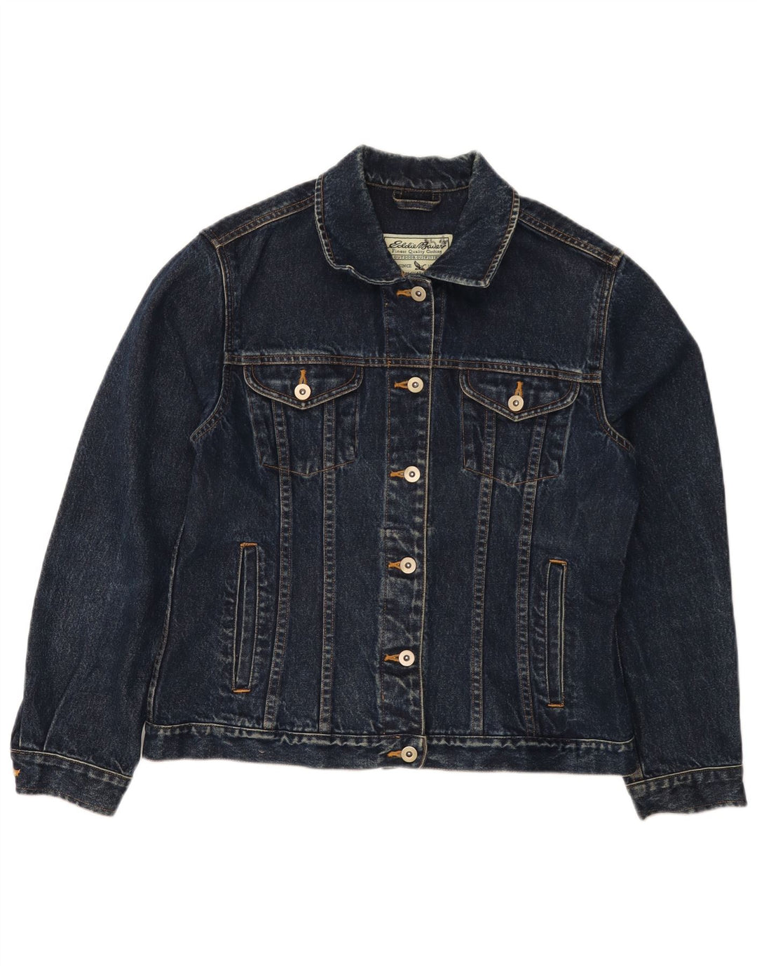 EDDIE BAUER Γυναικείο Τζιν Μπουφάν UK 14 Medium Navy Blue Βαμβακερό