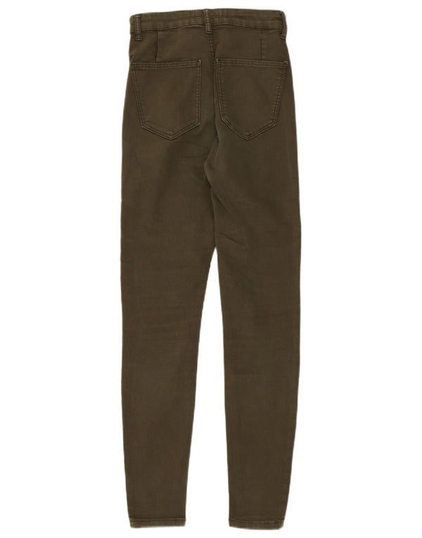 ZARA Γυναικείο Skinny Jeans EU 34 2XS W24 L28 Χακί βαμβακερό