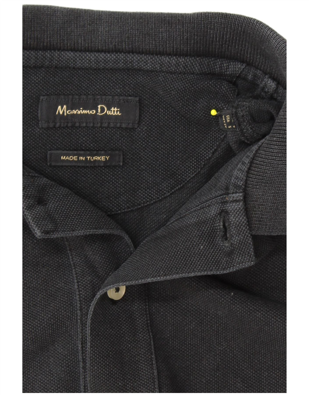 MASSIMO DUTTI Ανδρικό πουκάμισο Polo Μικρό Μαύρο
