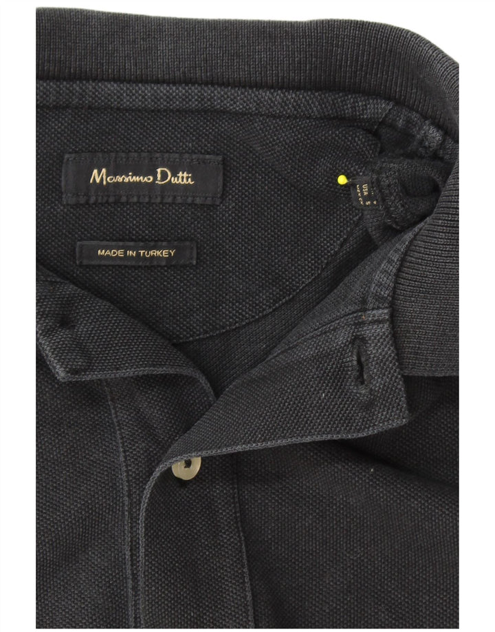 MASSIMO DUTTI Ανδρικό πουκάμισο Polo Μικρό Μαύρο