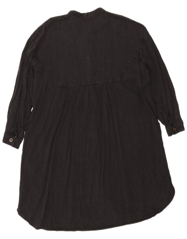 Zara Γυναικείο μακρυμάνικο πουκάμισο oversized φόρεμα UK 10 Small μαύρο