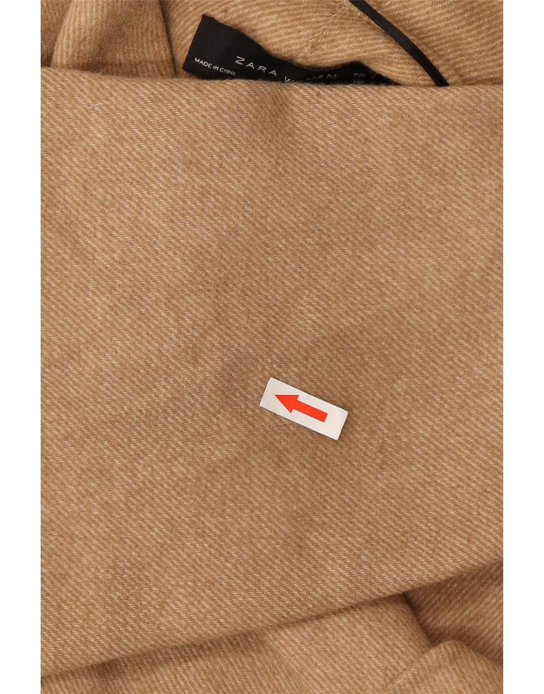 Zara Γυναικείο Oversized Πανωφόρι UK 14 Medium Beige Wool