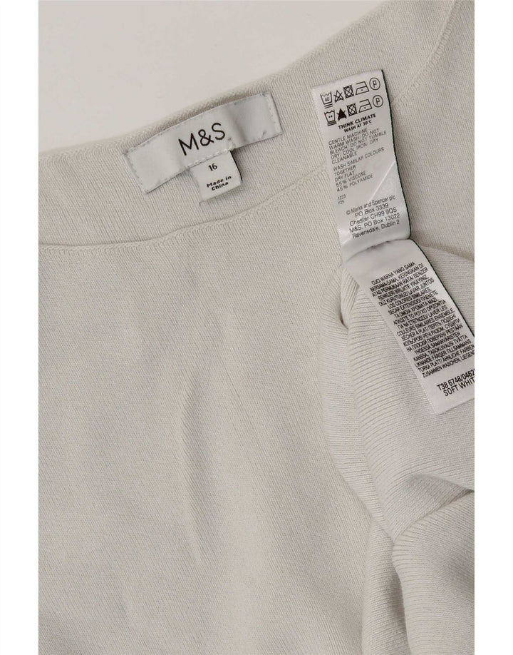Marks & Spencer Γυναικείο γιλέκο τοπ UK 16 Μεγάλη σε λευκή βισκόζη