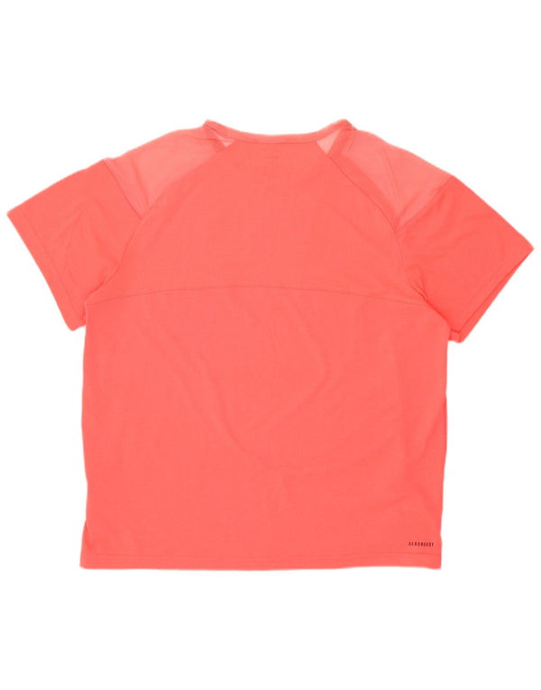 Adidas Γυναικείο T-Shirt Aeroready Top UK 12/14 Medium Pink Polyester
