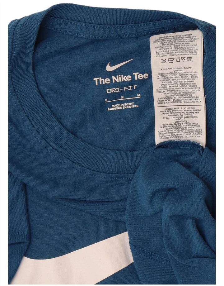 Ανδρικό γραφικό μπλουζάκι NIKE Dri Fit Top μεσαίο μπλε πολυεστέρας