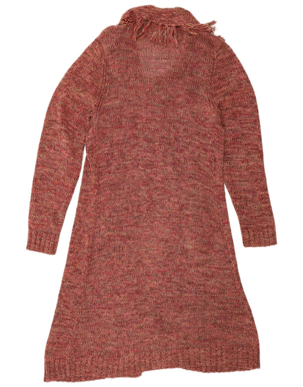 Laura Ashley Γυναικείο πουλόβερ Longline Cardigan UK 14 Large μπορντό φλεκ