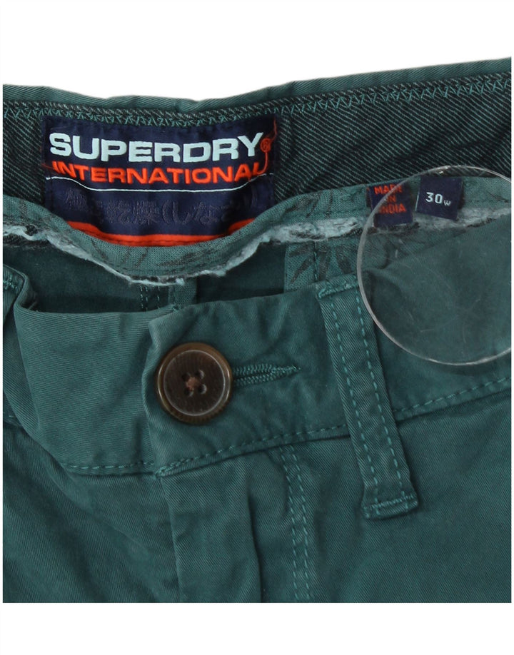 Ανδρικό σορτς Chino Superdry W30, μεσαίο μπλε βαμβακερό