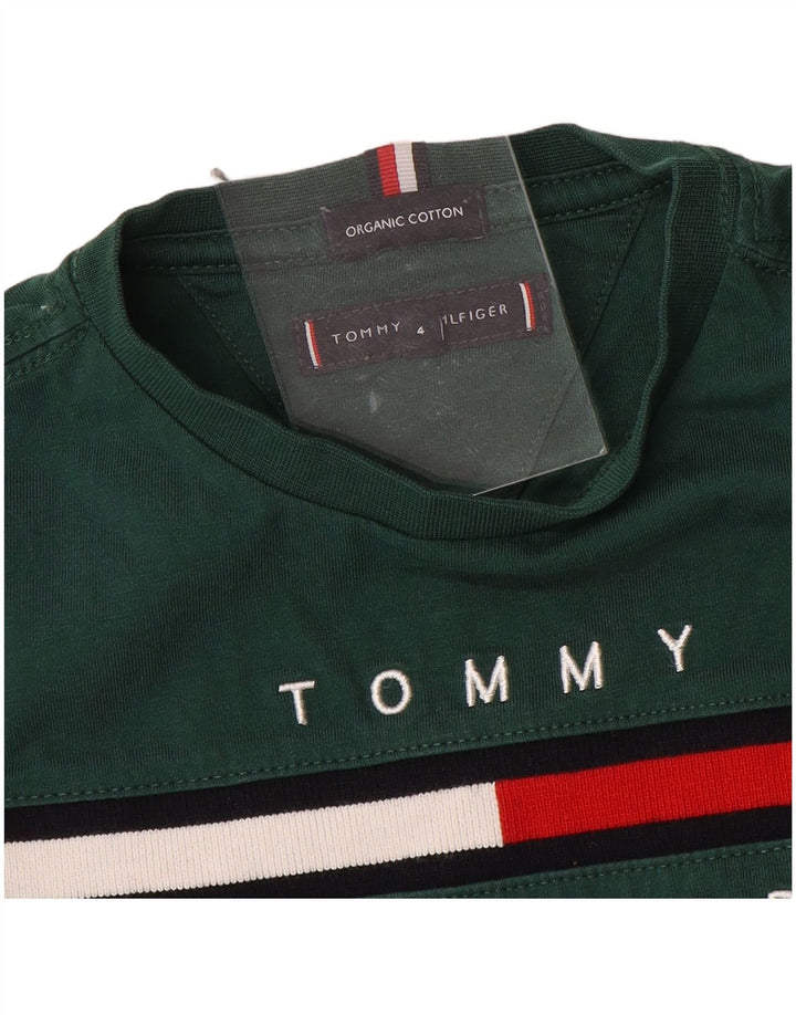 TOMMY HILFIGER Boys Graphic Top Μακρυμάνικο 3-4 ετών Πράσινο βαμβακερό