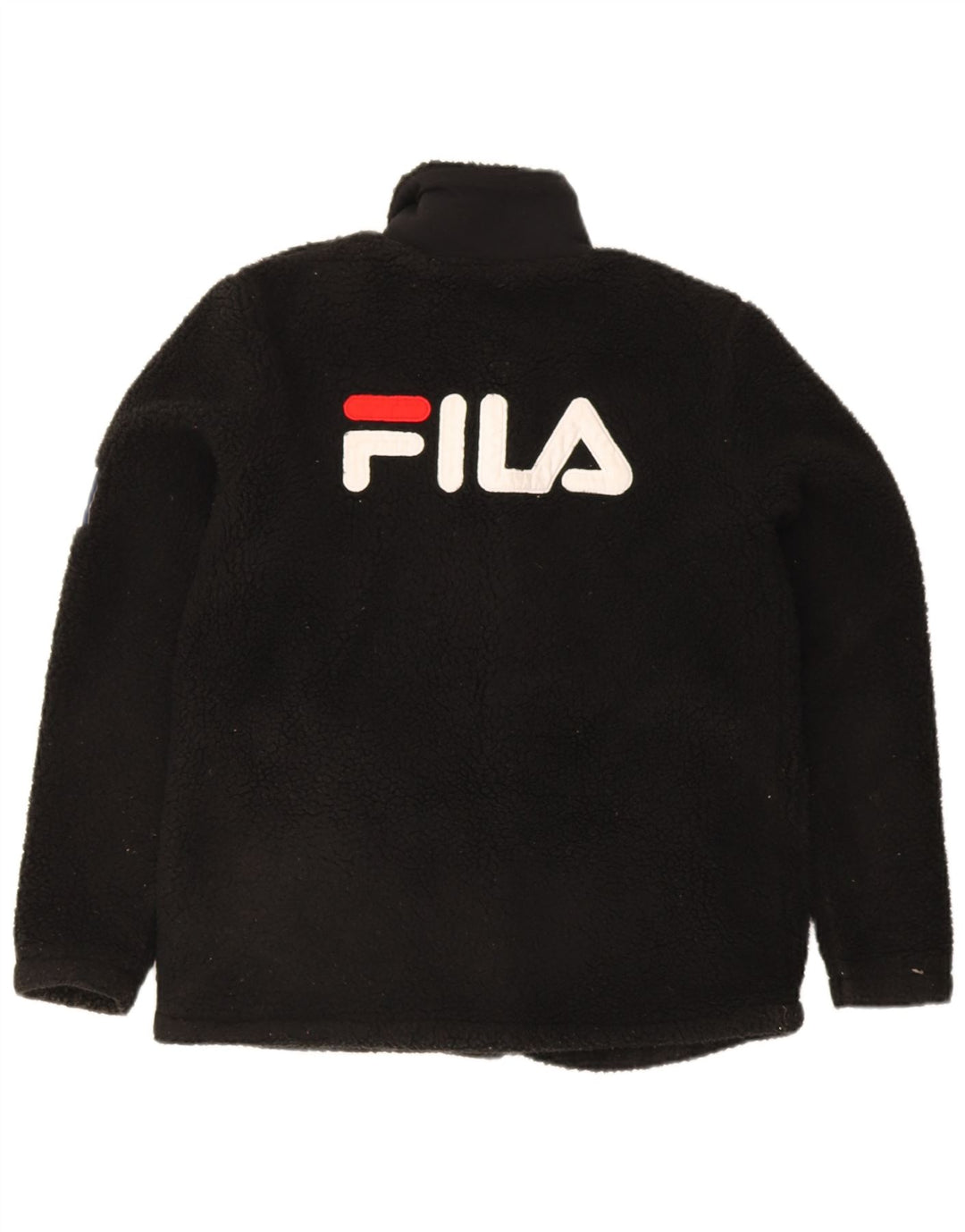 Fila Γυναικείο Γραφικό Μπουφάν Fleece UK 10 Small Black Polyester