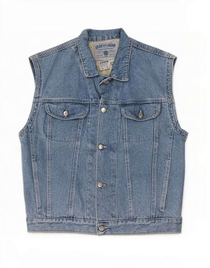 Vintage Ανδρικό Τζιν Gilet IT 46 Μικρό Μπλε Βαμβακερό