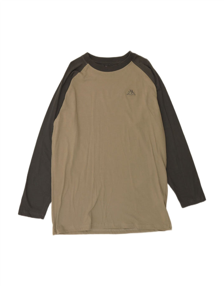 KAPPA Mens Top Long Sleeve 2XL Grey Colourblock Cotton