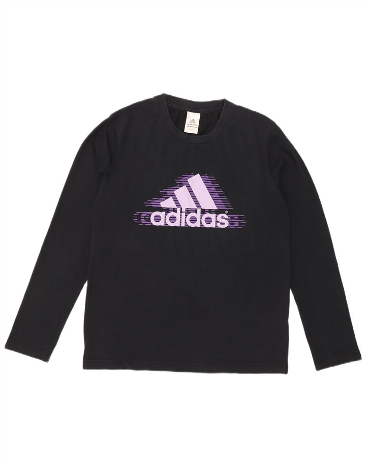 Ανδρικό γραφικό τοπ Adidas με μακρυμάνικο μεσαίο ναυτικό μπλε