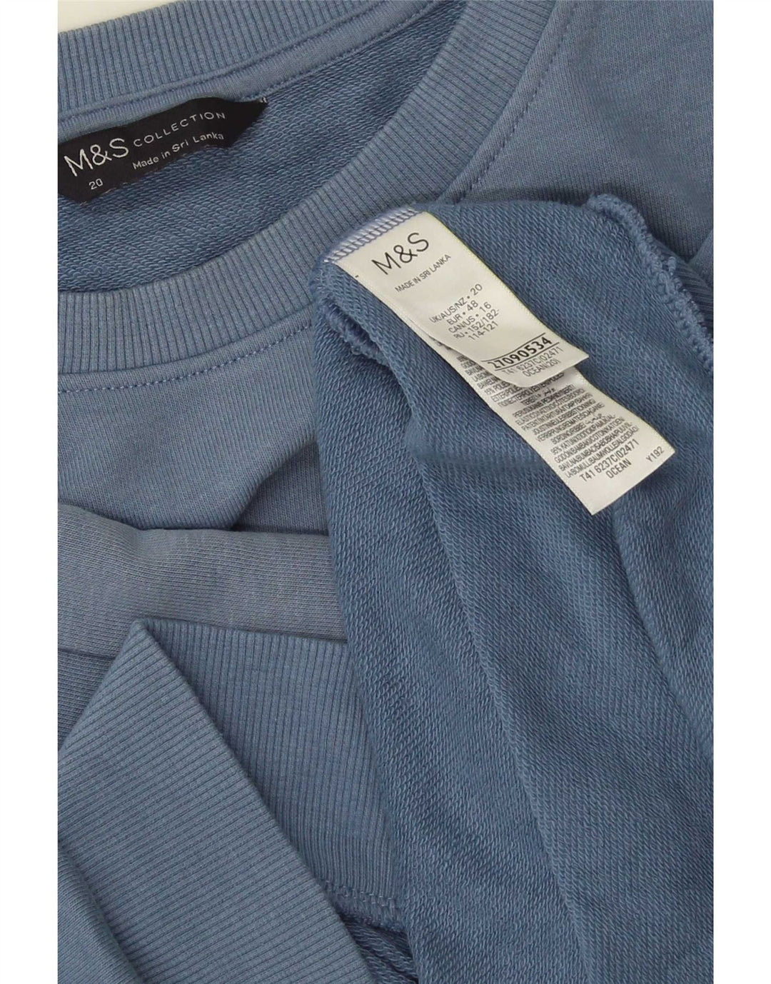 Marks & Spencer Γυναικεία Φούτερ Jumper UK 20 2XL Μπλε βαμβακερό