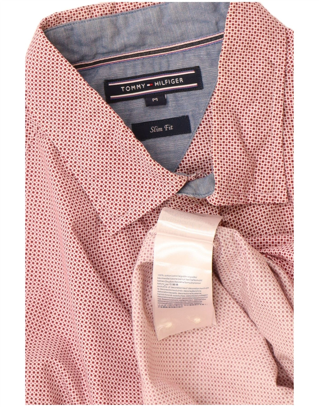 Ανδρικό πουκάμισο Tommy Hilfiger Slim Fit Βαμβακερό μεσαίο κόκκινο με στίγματα