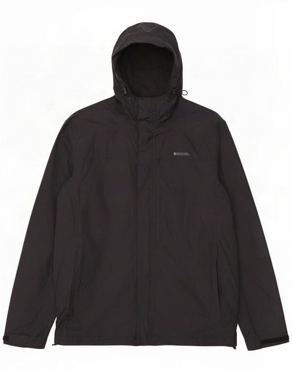 Mountain Warehouse Mens Hooded Waterproof Jacket UK 38 Medium Black Nylon