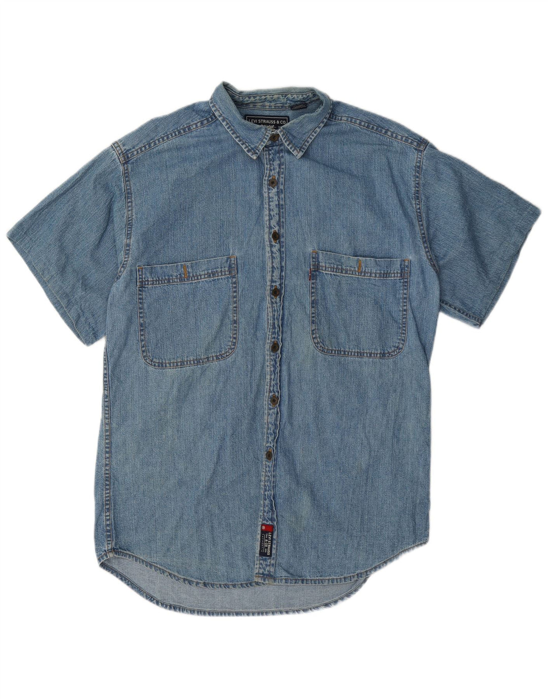 Ανδρικό κοντομάνικο τζιν πουκάμισο Levi's μεσαίο μπλε βαμβακερό