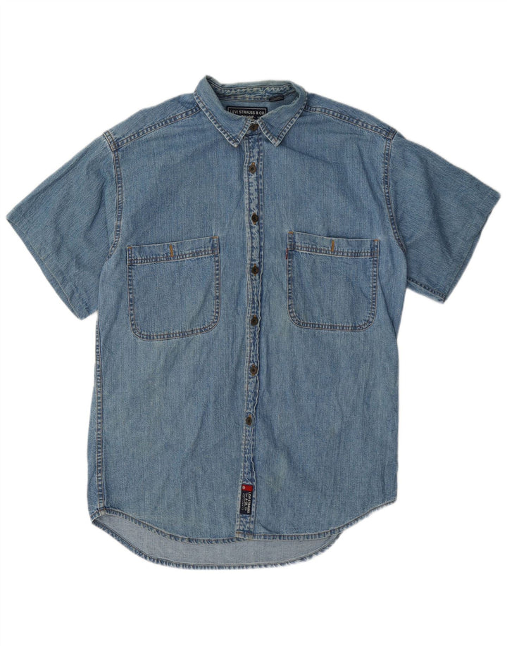 Ανδρικό κοντομάνικο τζιν πουκάμισο Levi's μεσαίο μπλε βαμβακερό