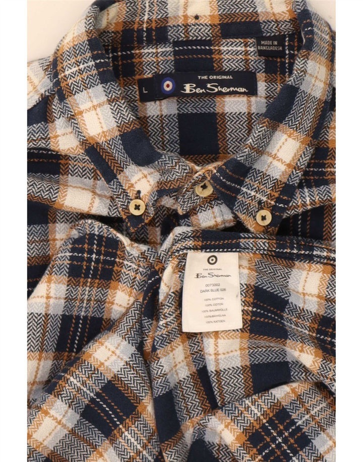 Ανδρικό φανελένιο πουκάμισο Ben Sherman, μεγάλο μπλε καρό