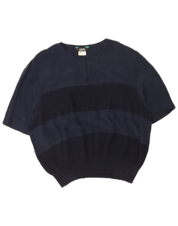 Donna Mizar Γυναικεία Μπλούζα Top IT 50 XL Navy Blue Silk