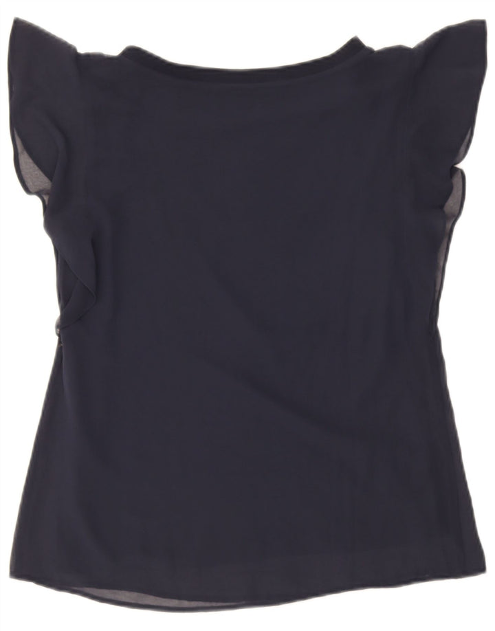 Zara Γυναικεία Μπλούζα Oversized Top UK 6 XS Navy Blue Viscose