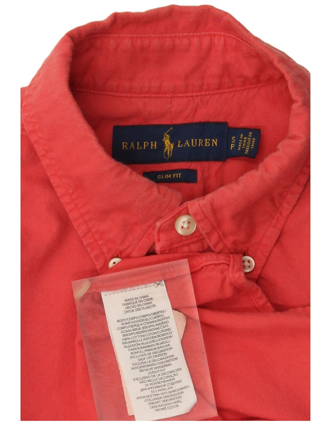 Ανδρικό πουκάμισο Ralph Lauren Slim Fit Μικρό κόκκινο βαμβακερό