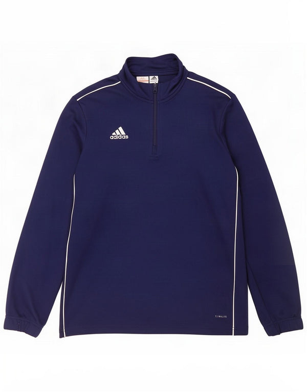 Adidas Boys Climalite με φερμουάρ πουλόβερ φόρμα φόρμας 11-12 ετών Navy Blue