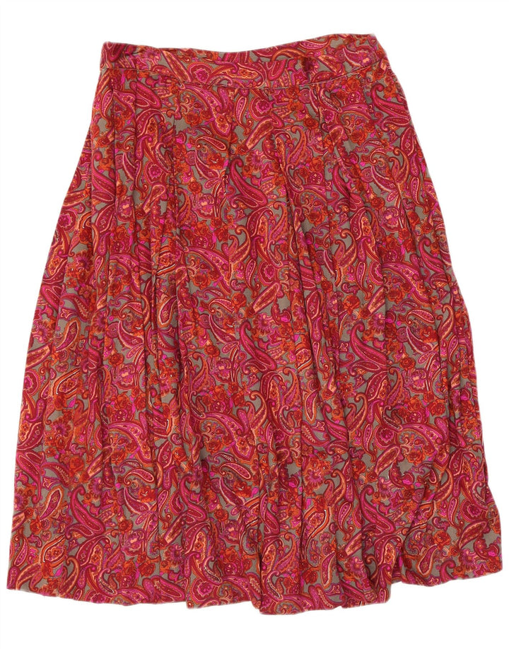 Vintage Γυναικεία Flared Φούστα W30 Medium Red Paisley