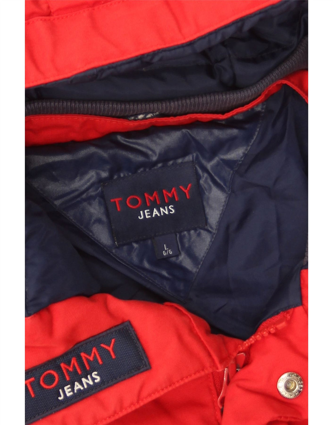 Tommy Hilfiger Ανδρικό μπουφάν με κουκούλα UK 40 μεγάλο κόκκινο πολυεστέρα