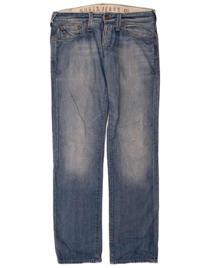 Ανδρικό τζιν ίσιο Guess W32 L35 Μπλε βαμβακερό