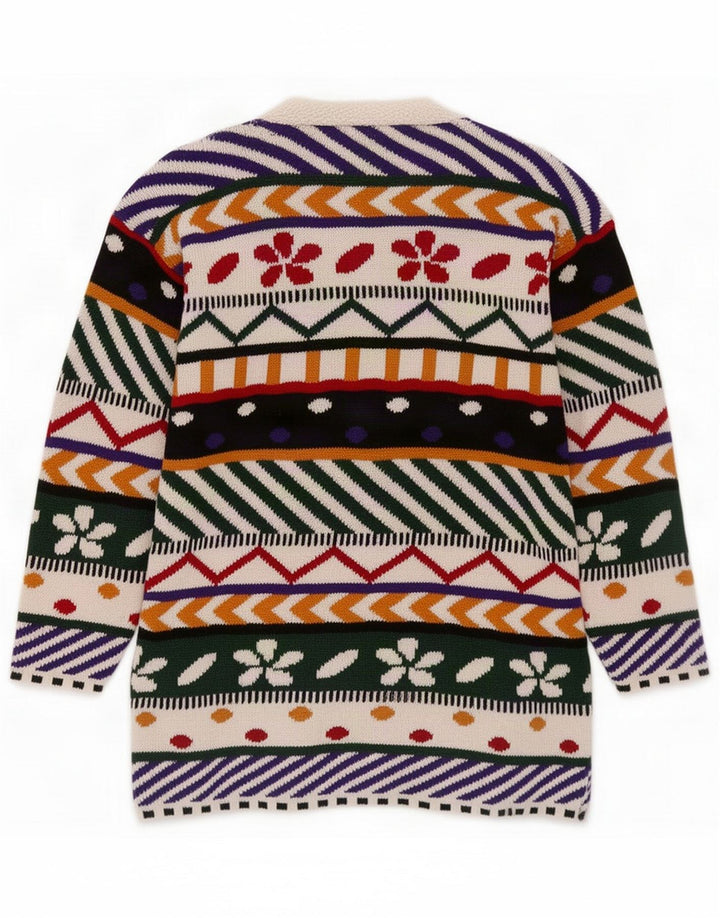 Vintage Γυναικείο Abstract Pattern Ζακέτα UK 14 Medium Πολύχρωμο