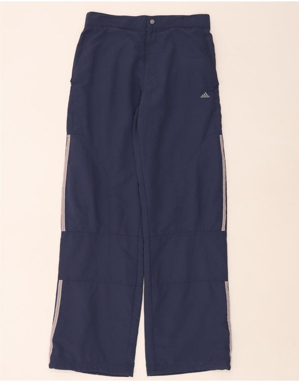 Adidas Boys Straight Waterproof Trousers 13-14 Years W30 L30 Navy Blue