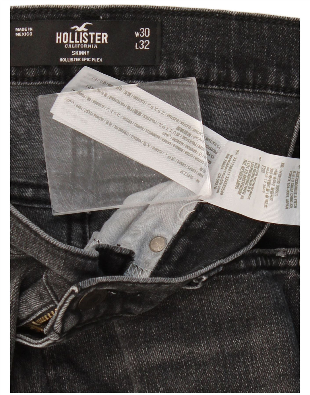 Ανδρικό Skinny Jeans HOLLISTER W30 L32 Γκρι βαμβακερό