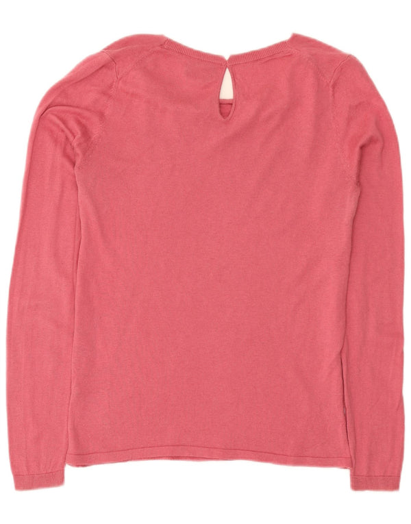 Massimo Dutti Γυναικείο μακρυμάνικο μπλουζάκι UK 12 Medium Pink Silk