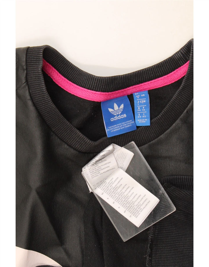 Adidas Γυναικείο Φούτερ με γραφικό μεγάλο μέγεθος Jumper UK 8 Small Black