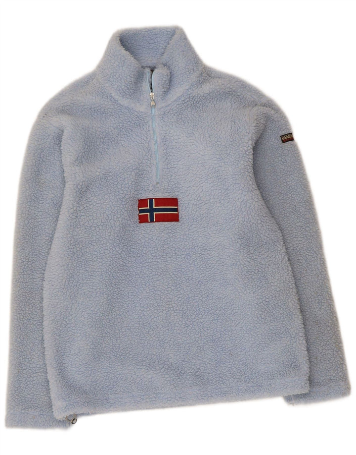 Napapijri Ανδρικό Geographic με φερμουάρ Fleece Jumper Μικρό Μπλε Πολυεστέρας