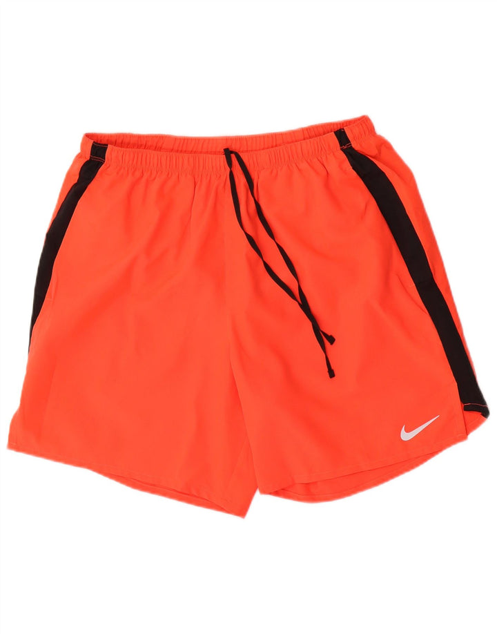 Ανδρικό αθλητικό σορτς Nike Dri Fit με μεγάλο πορτοκαλί χρώμα από πολυεστέρα