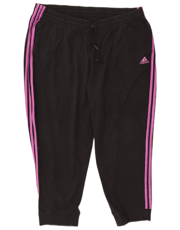 Γυναικεία αθλητική φόρμα ADIDAS Παντελόνι Joggers UK 28/30 3XL Μαύρο βαμβακερό