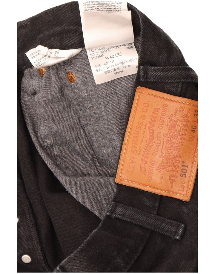Levi's Mens 501 Straight Jeans W40 L32 Μαύρο Βαμβακερό