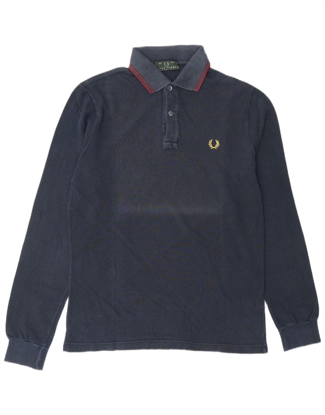 Fred Perry Ανδρικό μακρυμάνικο μπλουζάκι πόλο, μεσαίο μπλε βαμβακερό