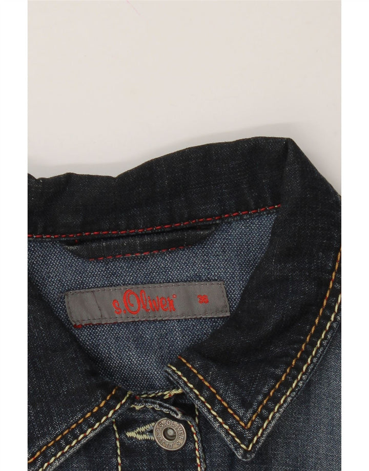 S.OLIVER Womens Denim Jacket EU 36 Small Navy Blue Cotton Vintage S.Oliver and Second-Hand S.Oliver from Messina Hembry 