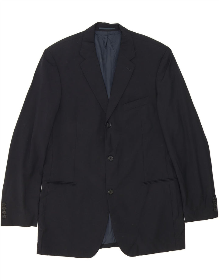 HUGO BOSS Mens 3 Button Blazer Jacket UK 40 Large Navy Blue Wool Vintage Hugo Boss and Second-Hand Hugo Boss from Messina Hembry 