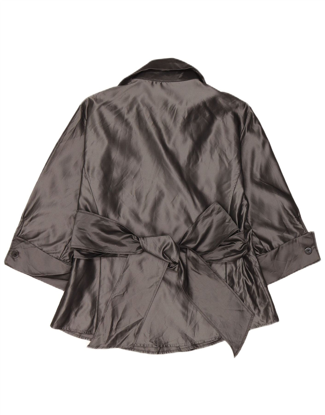 Zara Γυναικείο πουκάμισο με 3/4 μανίκια Μπλούζα UK 14 Large Grey Acrylic